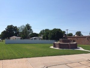 Campbell School Bell monument completed.